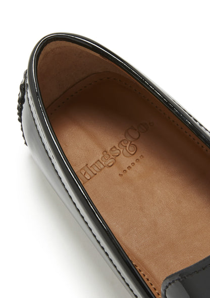 Penny Driving Loafers, black patent leather