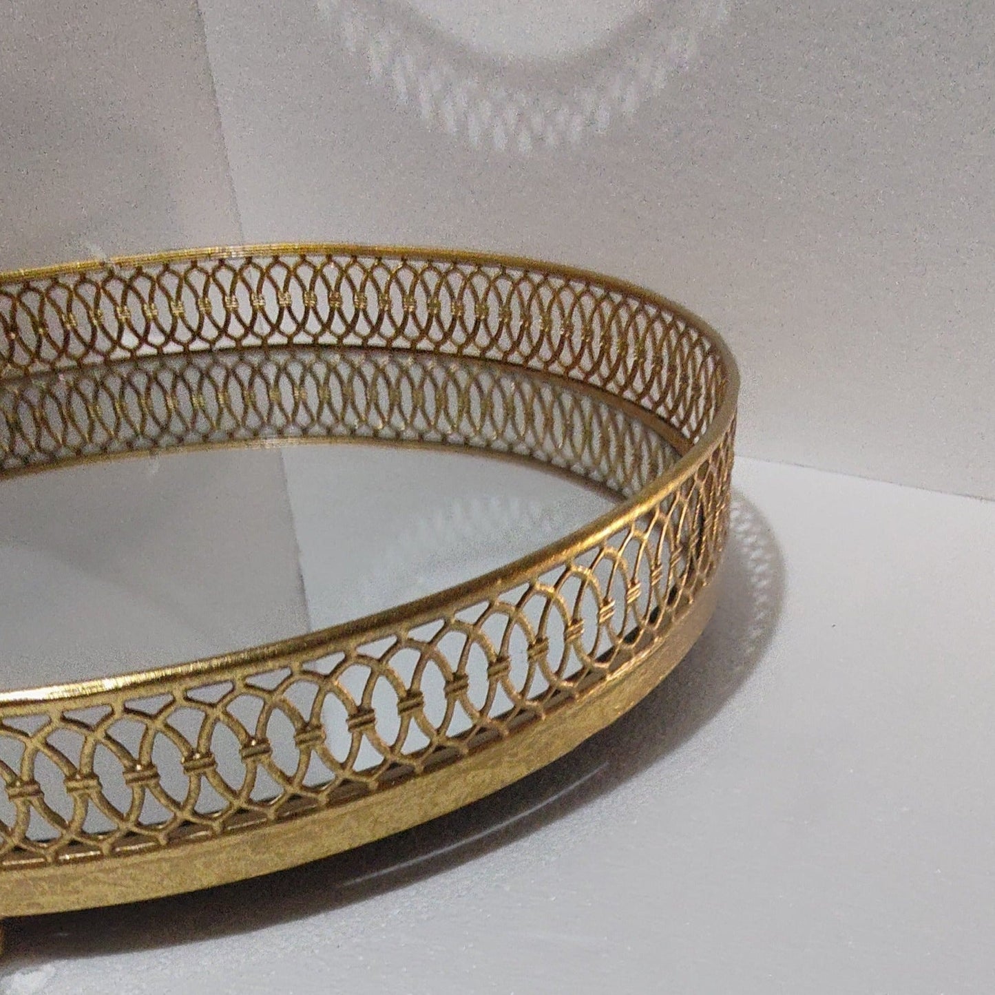 Metal gold Mirror serving Tray for wedding or parties