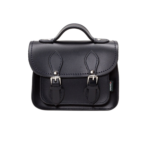Handmade Leather Micro Satchel - Black