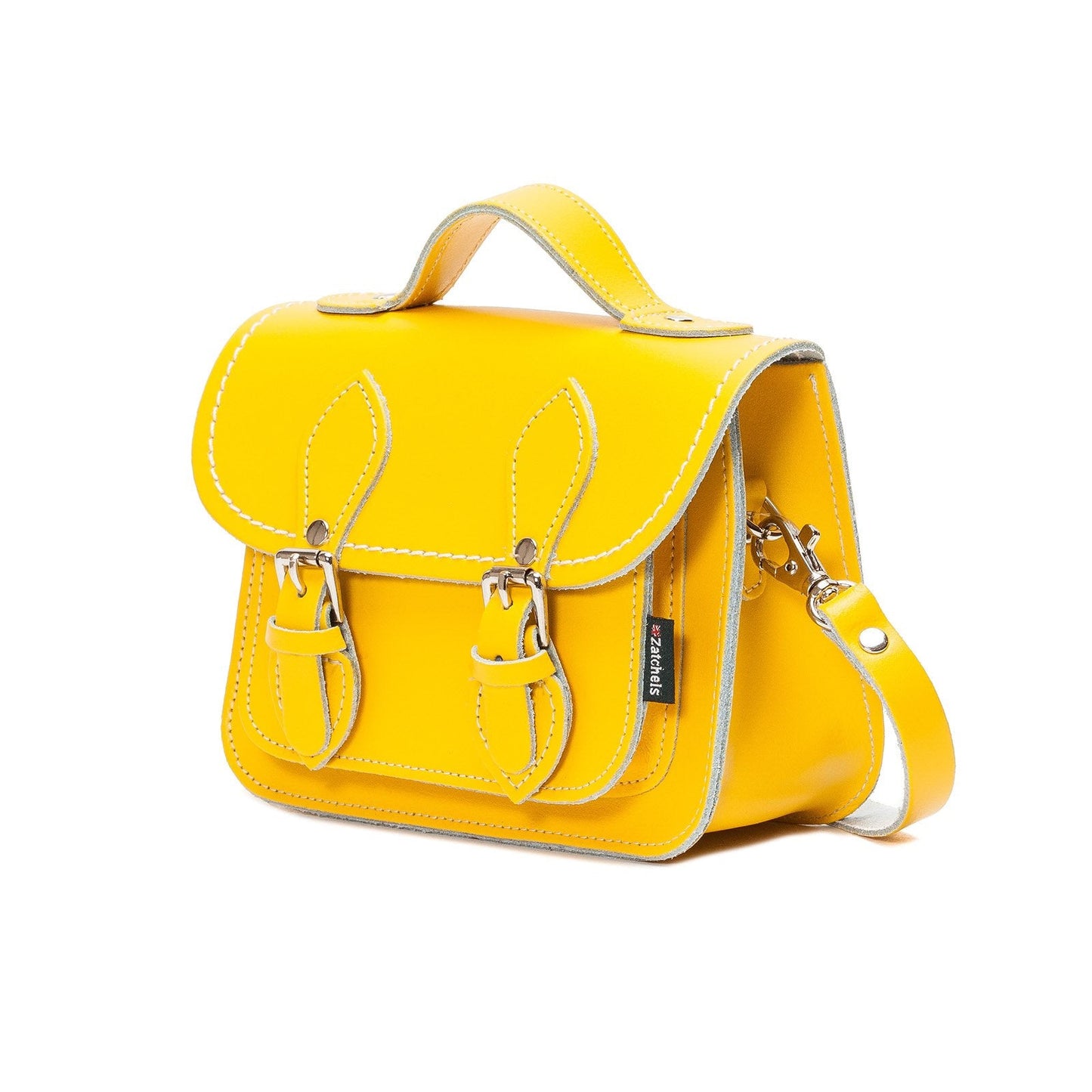 Micro-sacoche en cuir fait main - Jaune jonquille pastel