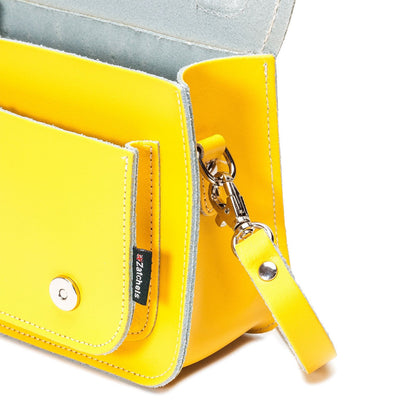 Micro-sacoche en cuir fait main - Jaune jonquille pastel