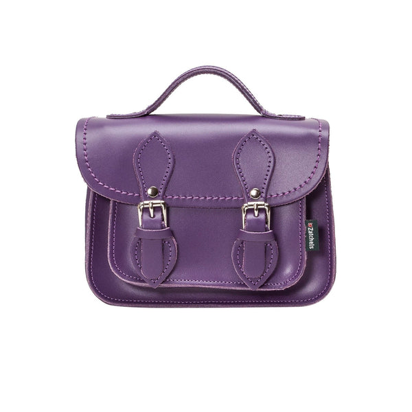 Handmade Leather Micro Satchel - Purple
