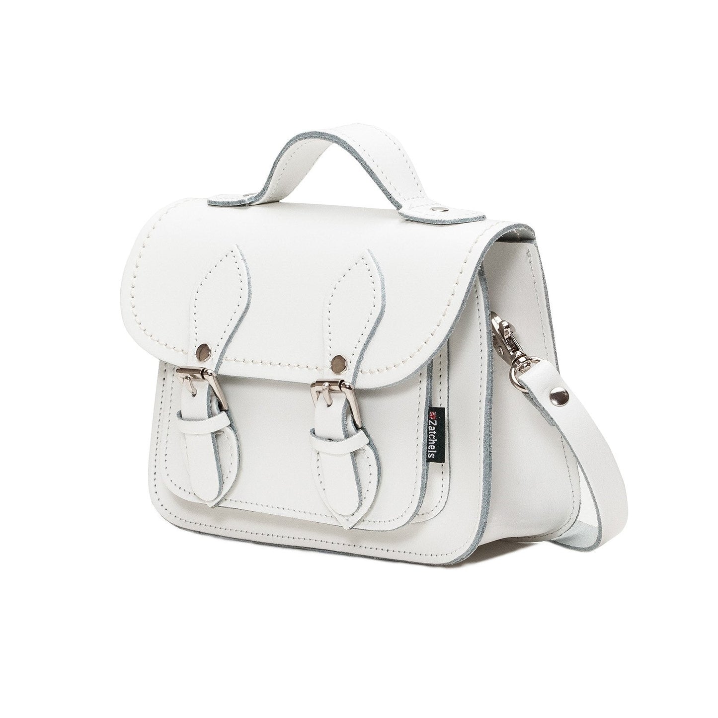 Micro sacoche en cuir fait main - Blanc