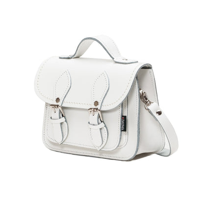 Micro sacoche en cuir fait main - Blanc