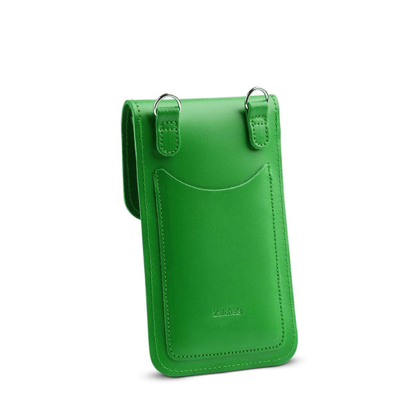 Handmade Leather Mobile Phone Pouch Plus - Green