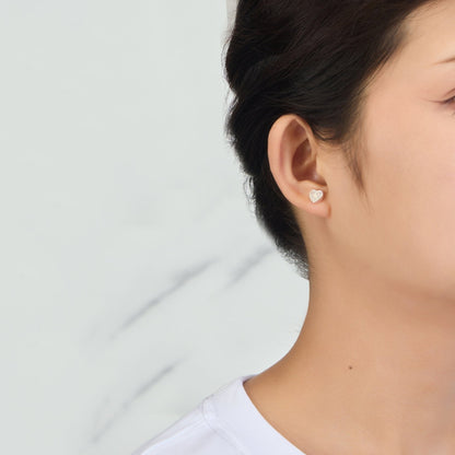 Moonstone Heart Stud Earrings with Quote Card