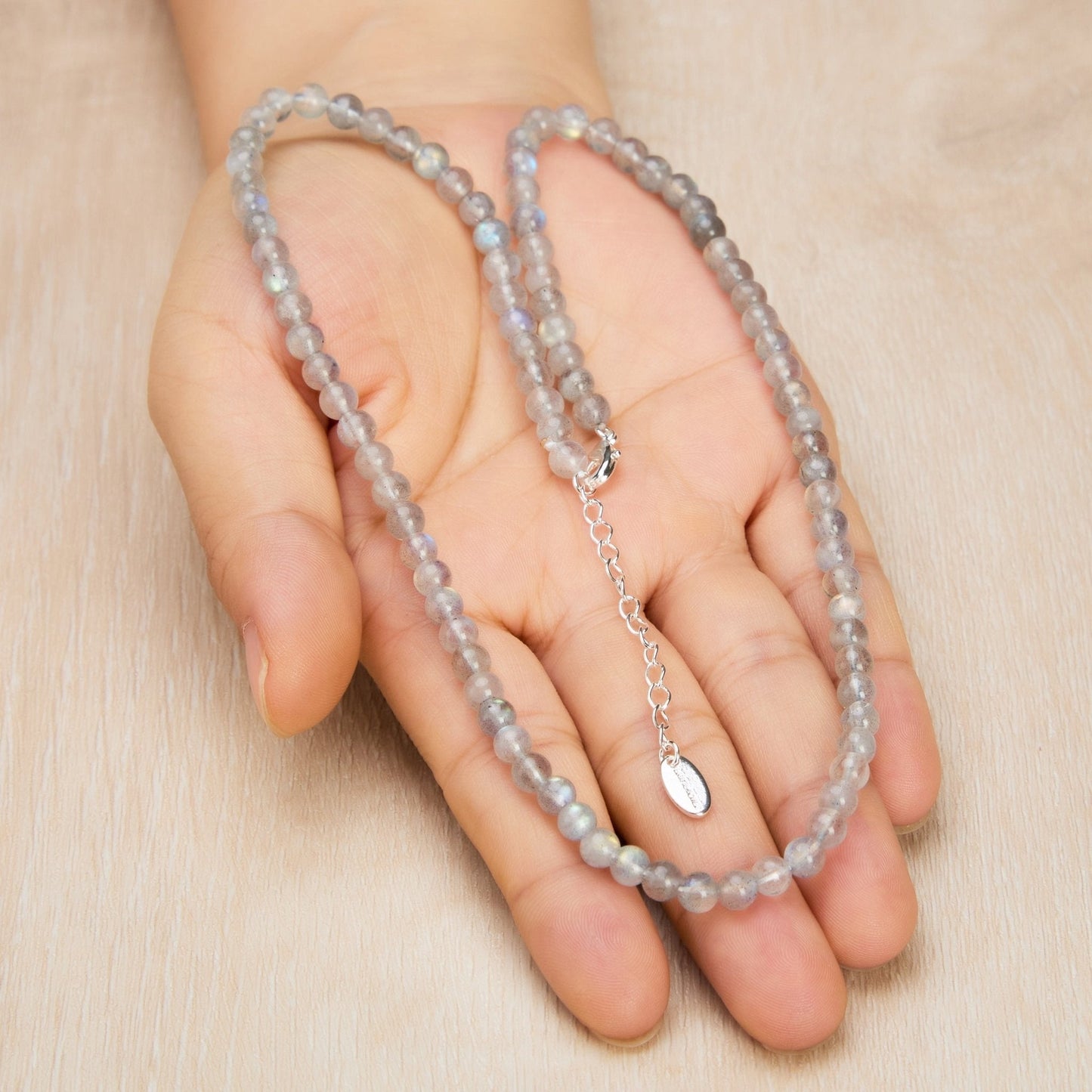 Moonstone Mini Beaded Gemstone Necklace