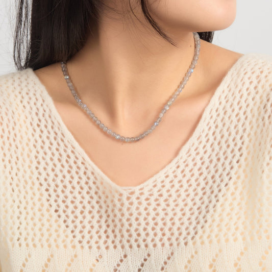 Moonstone Mini Beaded Gemstone Necklace
