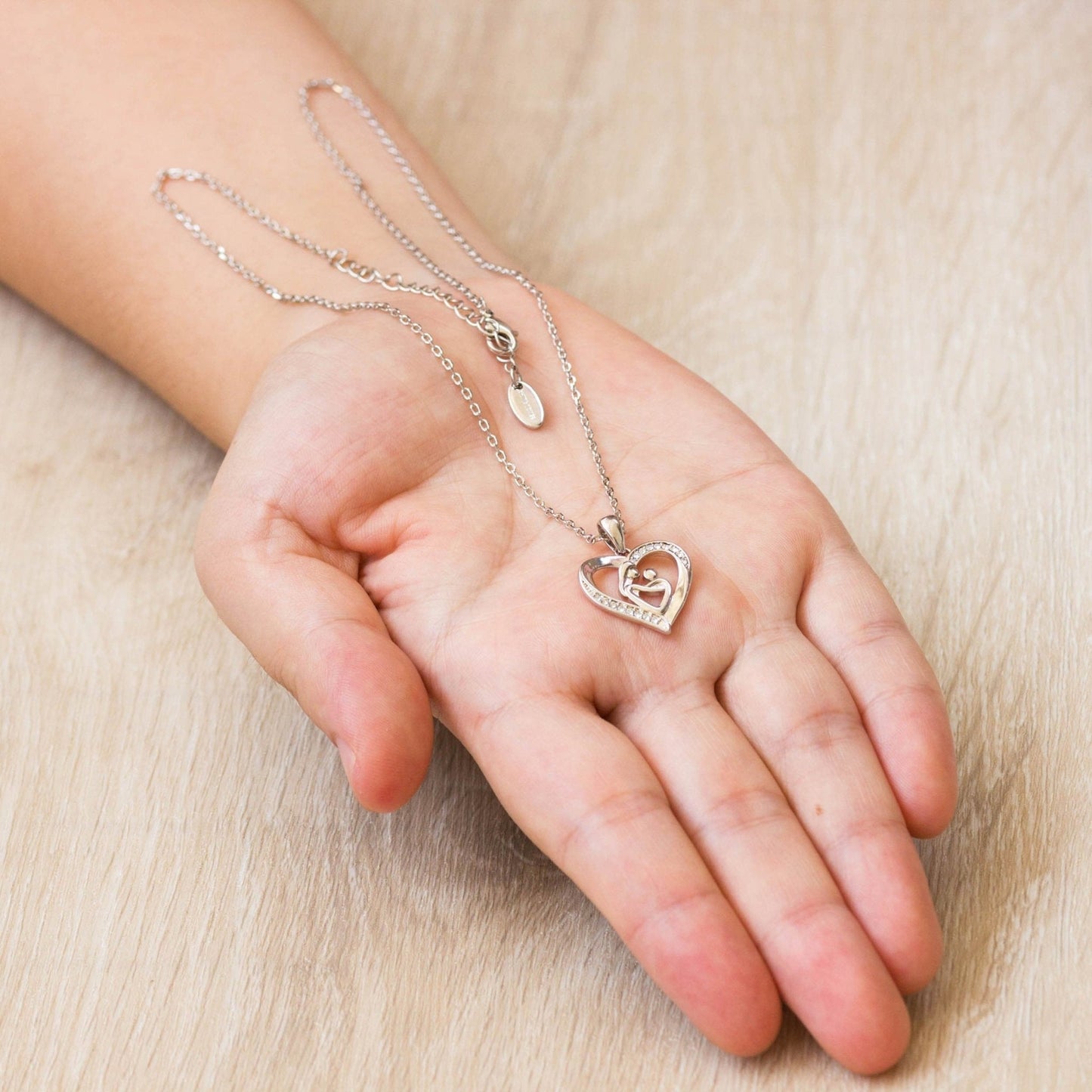 Mother And Child Necklace Created with Zircondia® Crystals