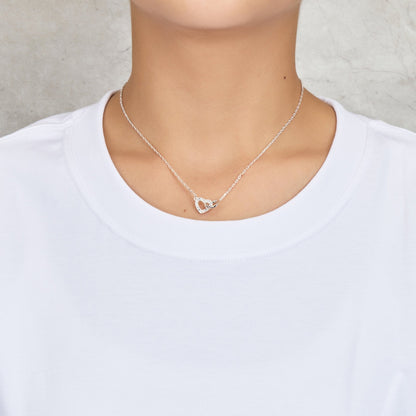 Mother and Daughter Heart Link Necklace with Quote Card Created with Zircondia® Crystals