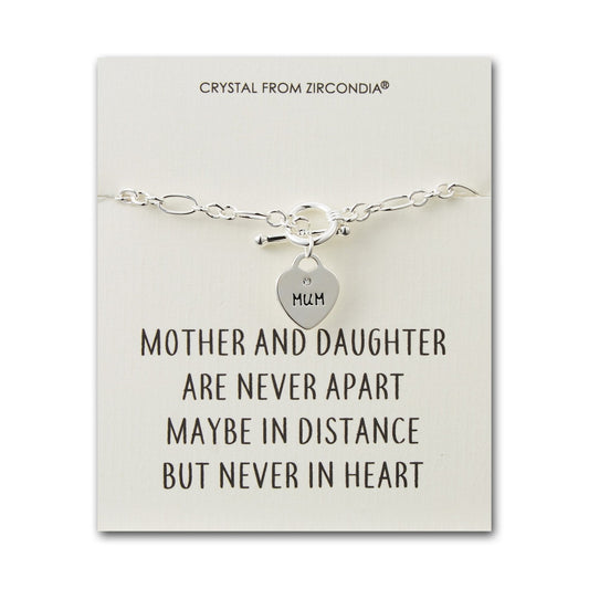 Mother and Daughter Quote Charm Bracelet Created with Zircondia® Crystals