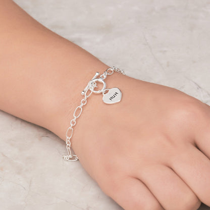 Mother and Daughter Quote Charm Bracelet Created with Zircondia® Crystals