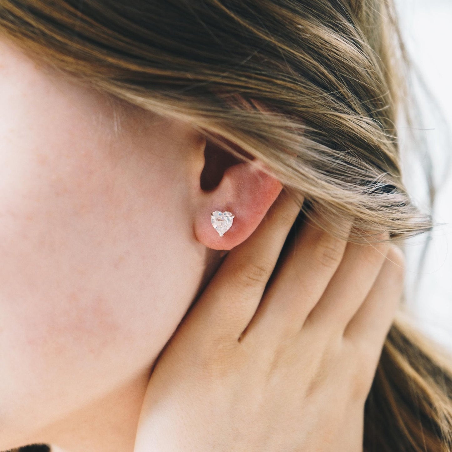 Mother and Daughter Quote Heart Earrings Created with Zircondia® Crystals