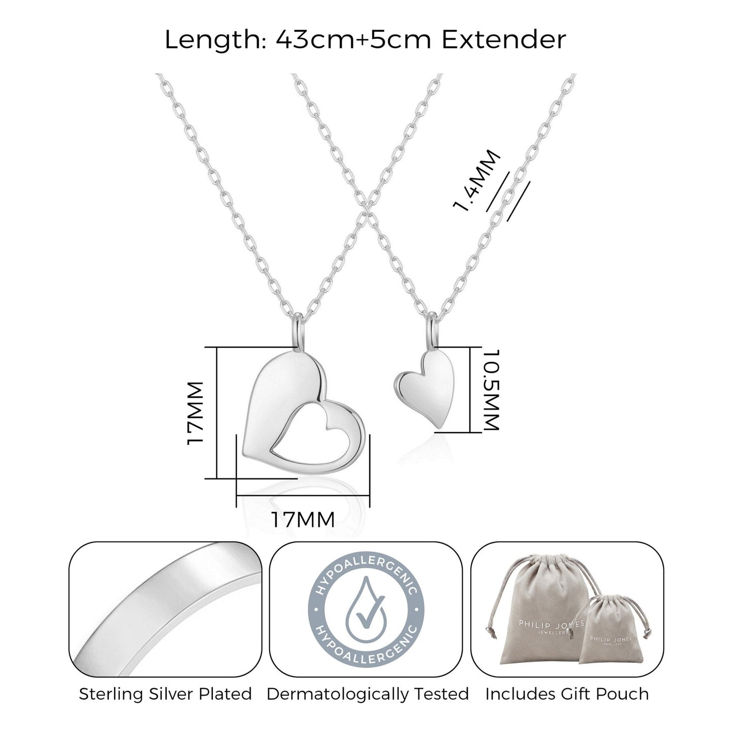 Ensemble de colliers Grande Sœur Petite Sœur Pièce de mon cœur