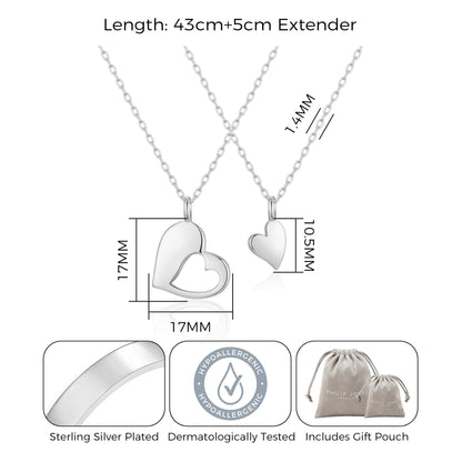 Ensemble de colliers Grande Sœur Petite Sœur Pièce de mon cœur