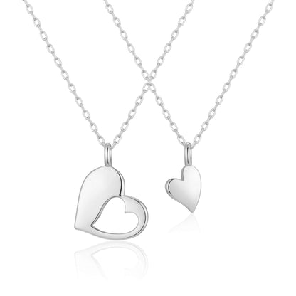 Mother Daughter Piece of My Heart Necklace Set
