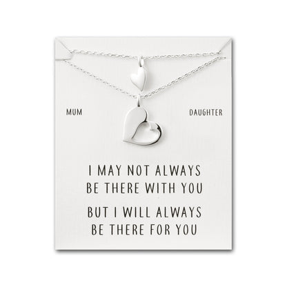 Mother Daughter Piece of My Heart Necklace Set