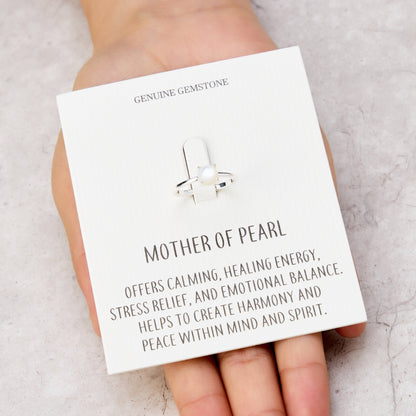 Mother of Pearl Adjustable Ring with Quote Card