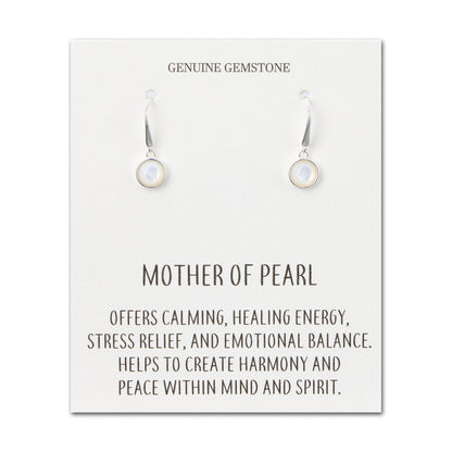 Mother of Pearl Drop Earrings with Quote Card