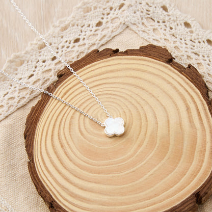 Mother of Pearl Gemstone Clover Necklace