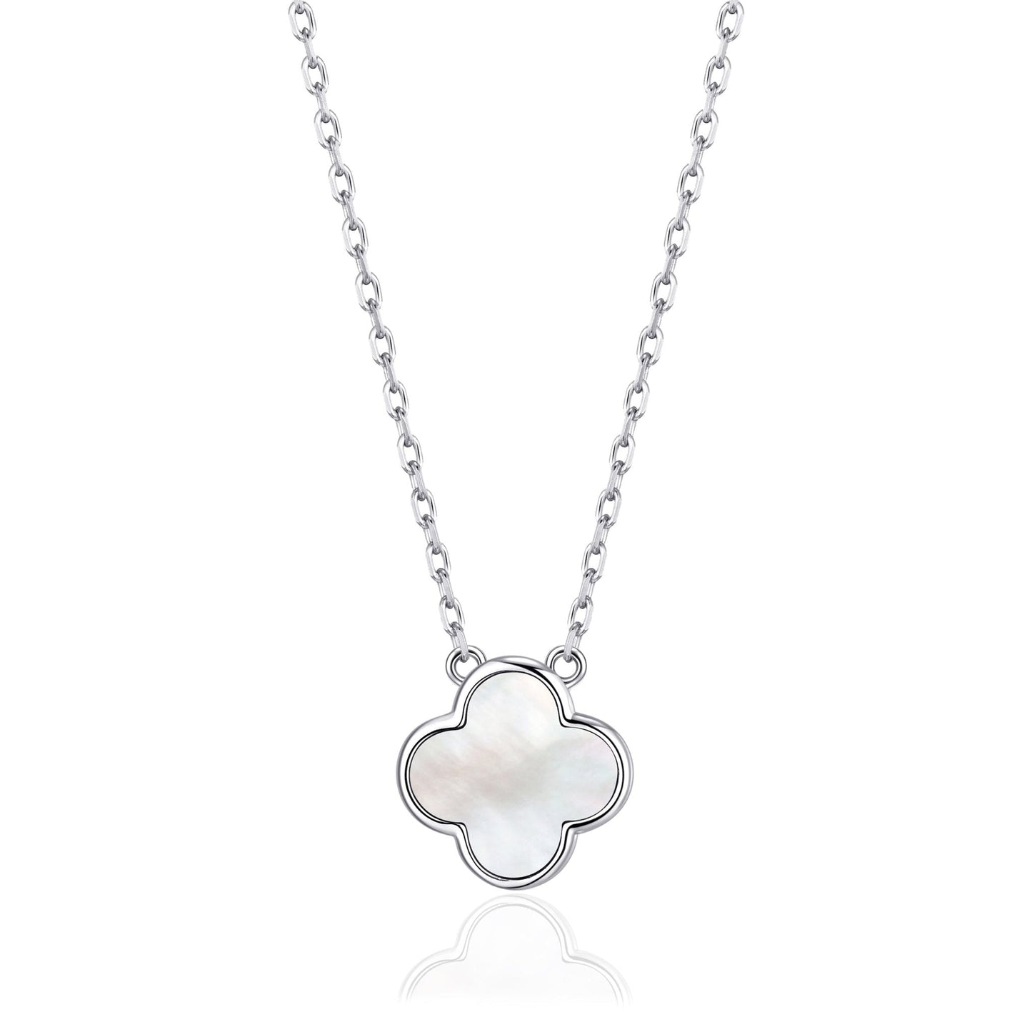 Mother of Pearl Gemstone Clover Necklace