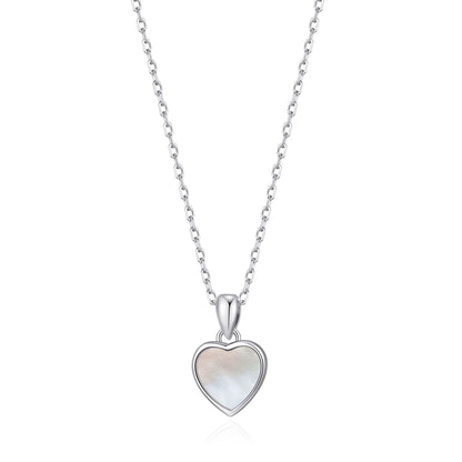 Mother of Pearl Gemstone Heart Necklace