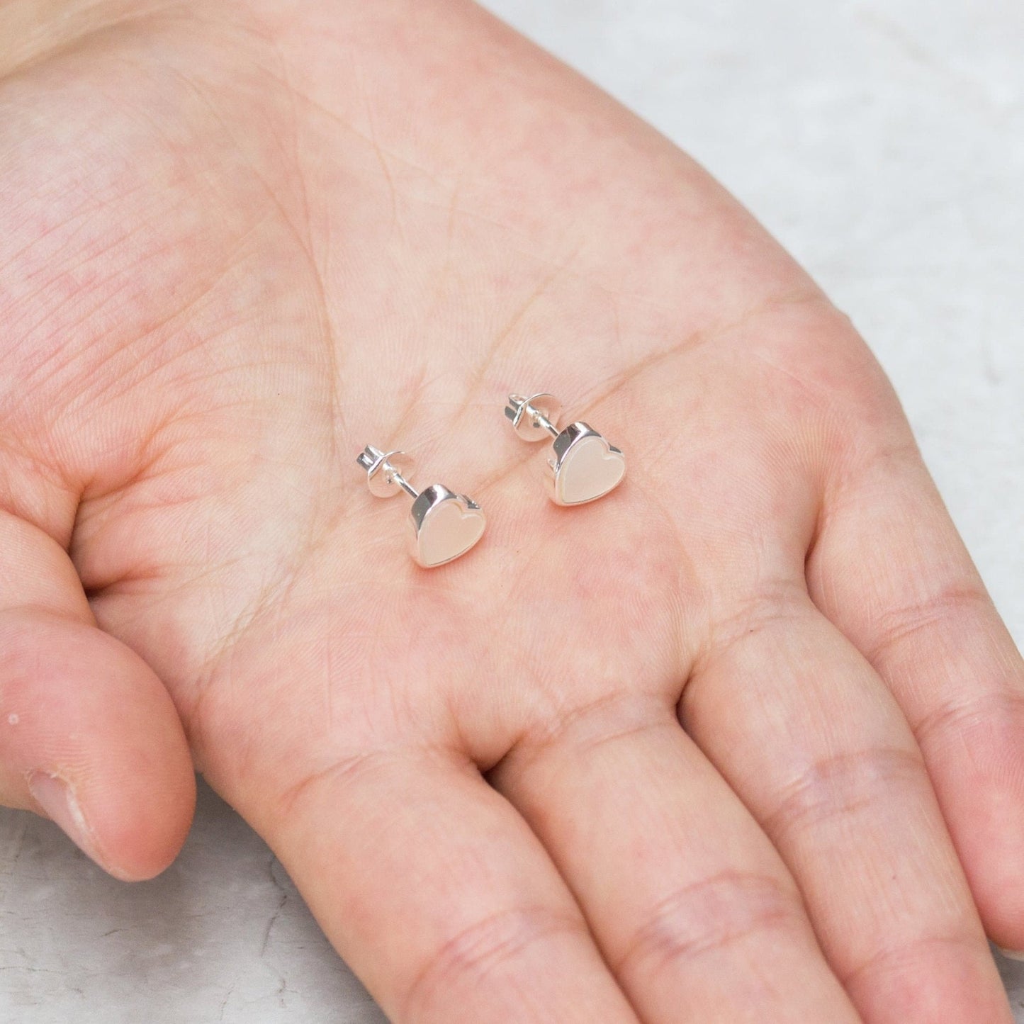 Mother of Pearl Heart Stud Earrings