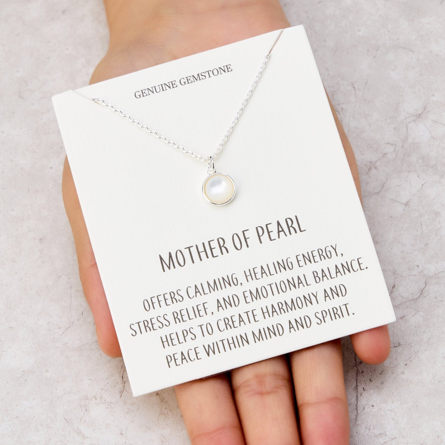 Mother of Pearl Necklace with Quote Card