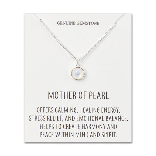 Mother of Pearl Necklace with Quote Card