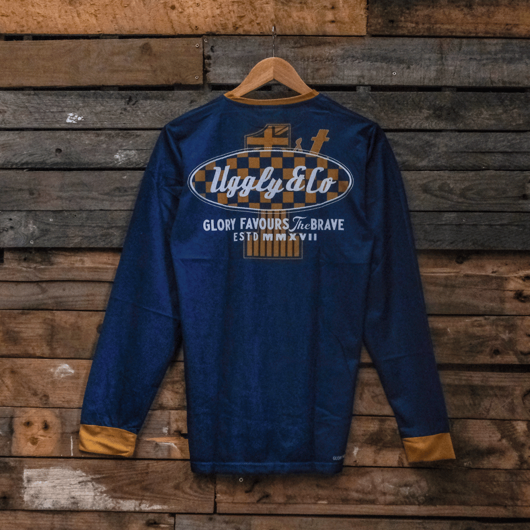 No.1 Blue Vintage Motocross Jersey