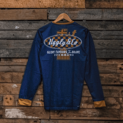 No.1 Blue Vintage Motocross Jersey
