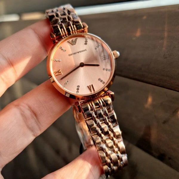 Emporio Armani AR11059 Gianni T-Bar Rose Gold Watch