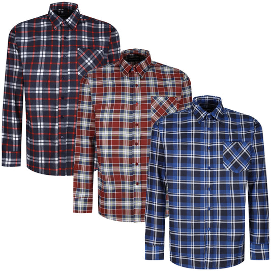 Chemise à Carreaux en Coton Gratté ButtonFresh