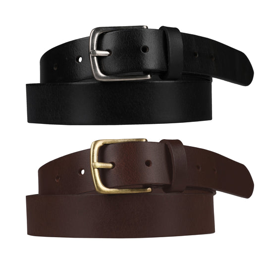 Ceinture en cuir pleine fleur Outback 3,17 cm de large avec boucle ronde