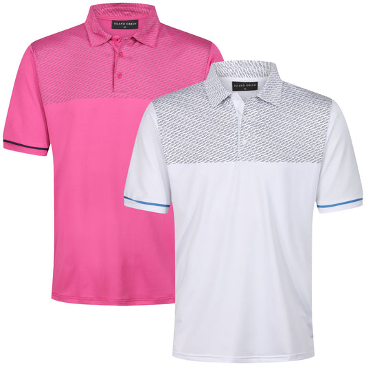 Polo de sport Island Green Dash Print