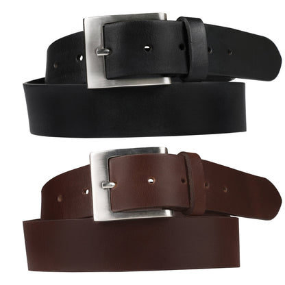Ceinture en cuir pleine fleur Outback 3,8 cm de large à boucle carrée