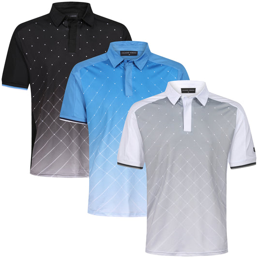 Polo de golf sport Island Green à imprimé géométrique