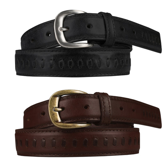 Ceinture en cuir pleine fleur Outback 3,17 cm de large, à piqûre droite
