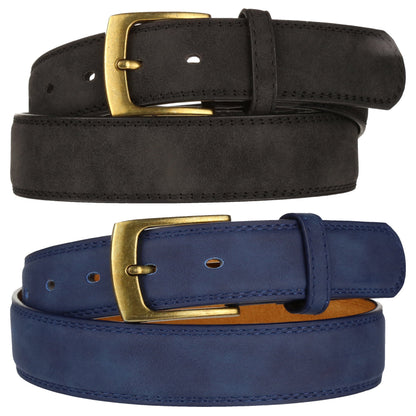 Ceinture en cuir nubuck contrecollé Forest de 1,25 po de large