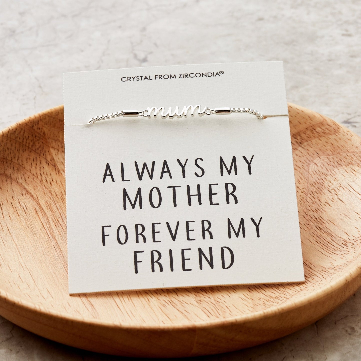 Mum Bracelet with Quote Card Created with Zircondia® Crystals