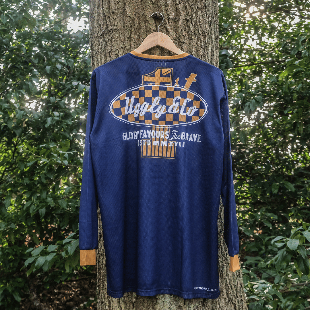 No.1 Blue Vintage Motocross Jersey