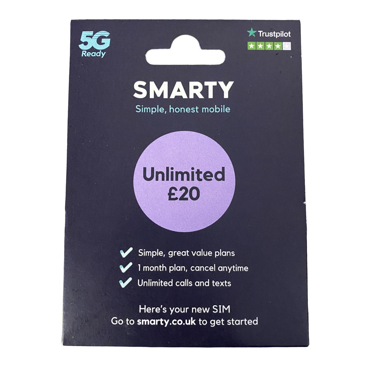 Smarty Pay As You Go Sim Card - £20