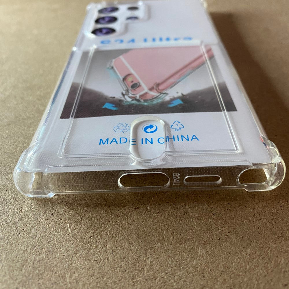 Soft TPU Clear Case With Card Slot - For Samsung S24 Ultra
