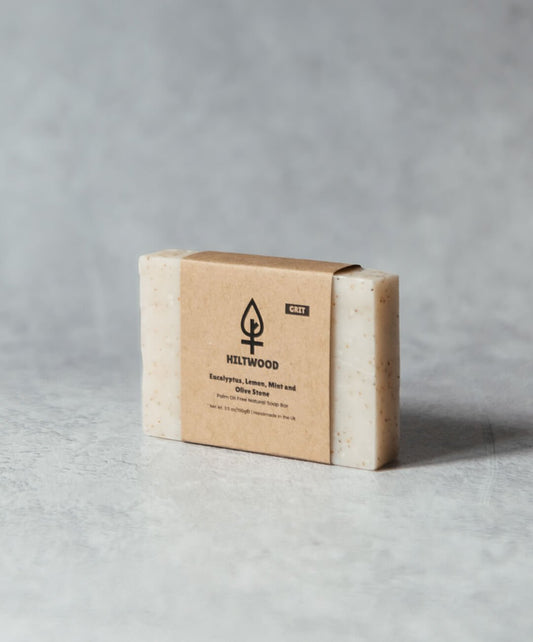 Eucalyptus Lemon Mint and Olive Stone Natural Soap Bar (With Grit)