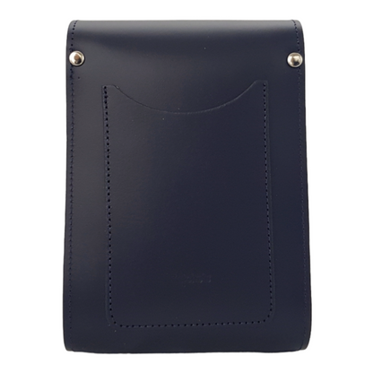 Sac de téléphone portable en cuir fait main - Bleu marine