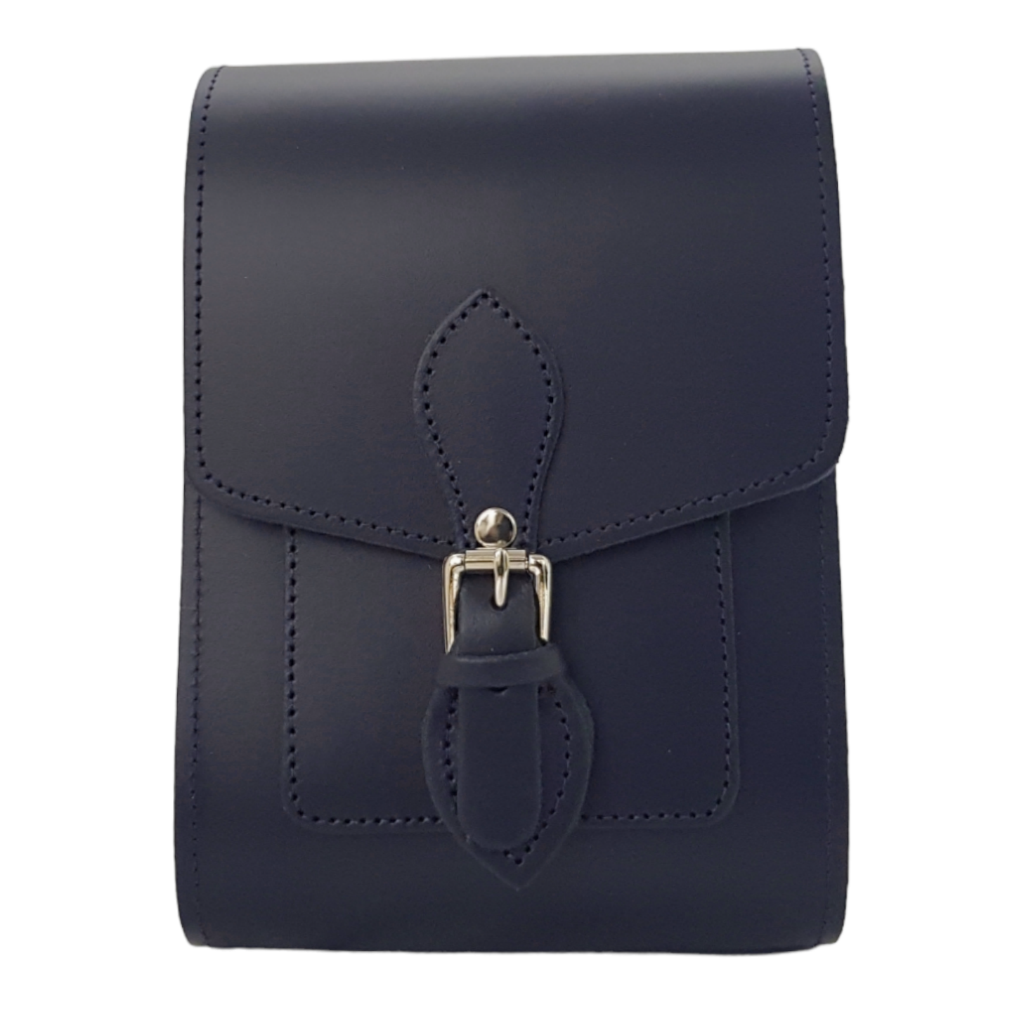 Sac de téléphone portable en cuir fait main - Bleu marine