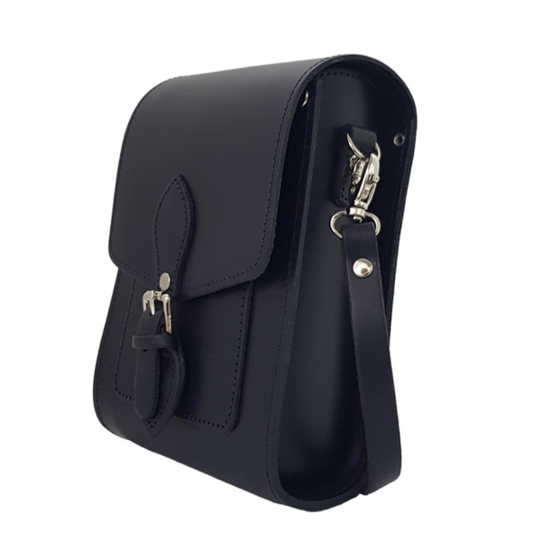 Sac de téléphone portable en cuir fait main - Bleu marine