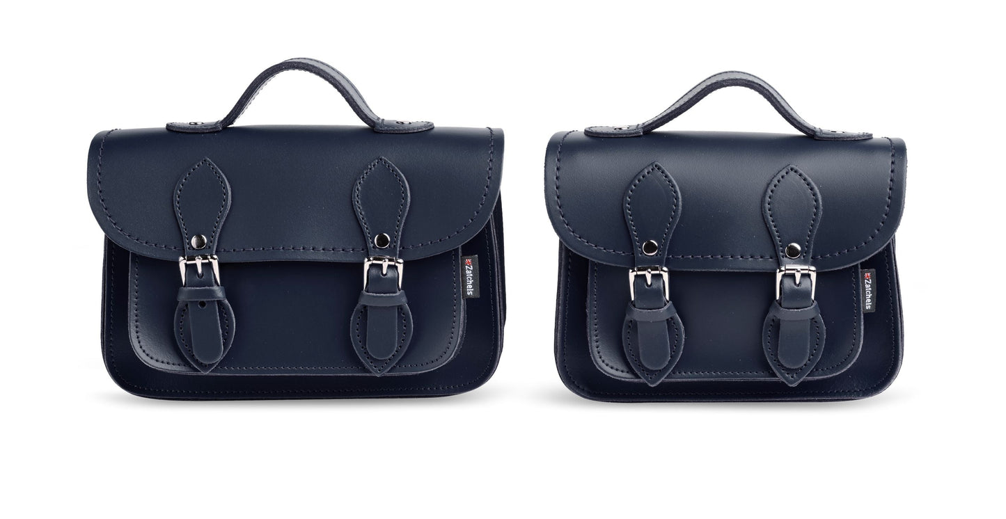 Mini-sacoche en cuir fait main – Bleu marine