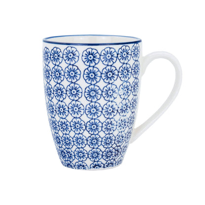 Nicola Spring Patterned Coffee and Tea Mug 360ml Blue Flower