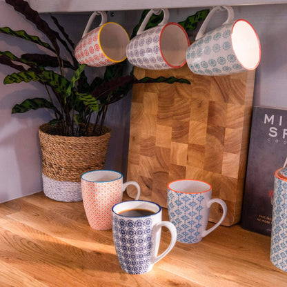 Nicola Spring Patterned Coffee and Tea Mug 360ml Blue Flower